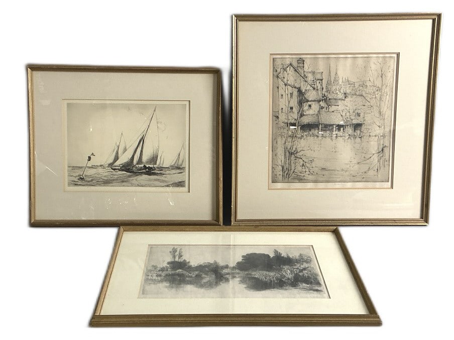 Group of Antique Etchings, Soderberg, Roth, Haden (1 of 5)