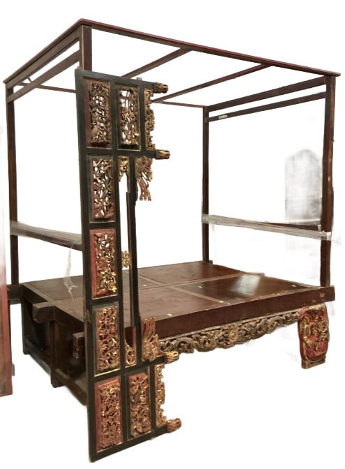 Highly Carved Chinese Opium Bed (1 of 5)