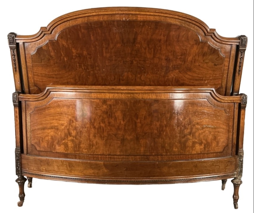 Early 20th Century Walnut Full Size Bed (1 of 4)