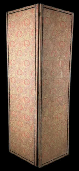 Paisley Nailhead Trim Two Panel Screen (1 of 3)