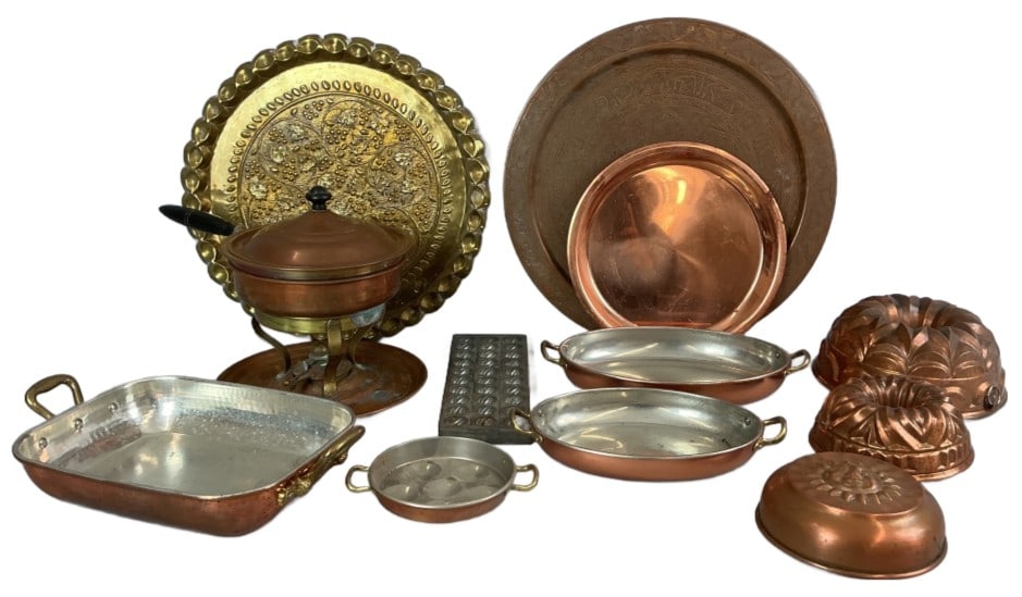 Grouping of Copper Fondue Warmer & Other Articles (1 of 6)