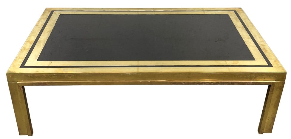 MCM Brass & Black Plexiglass Low Table (1 of 3)