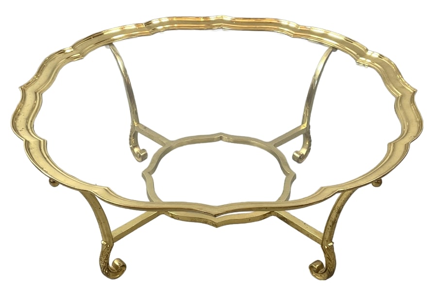 Brass & Glass Scalloped Low Table (1 of 5)
