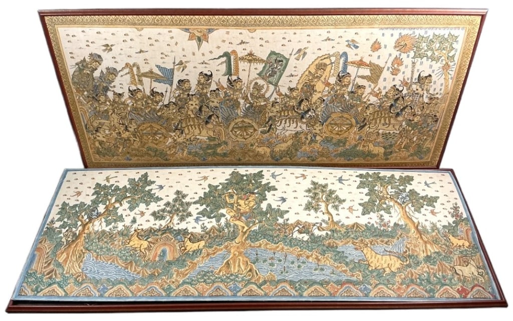 Pair of Large Balinese Kamasan Style Paintings (1 of 6)
