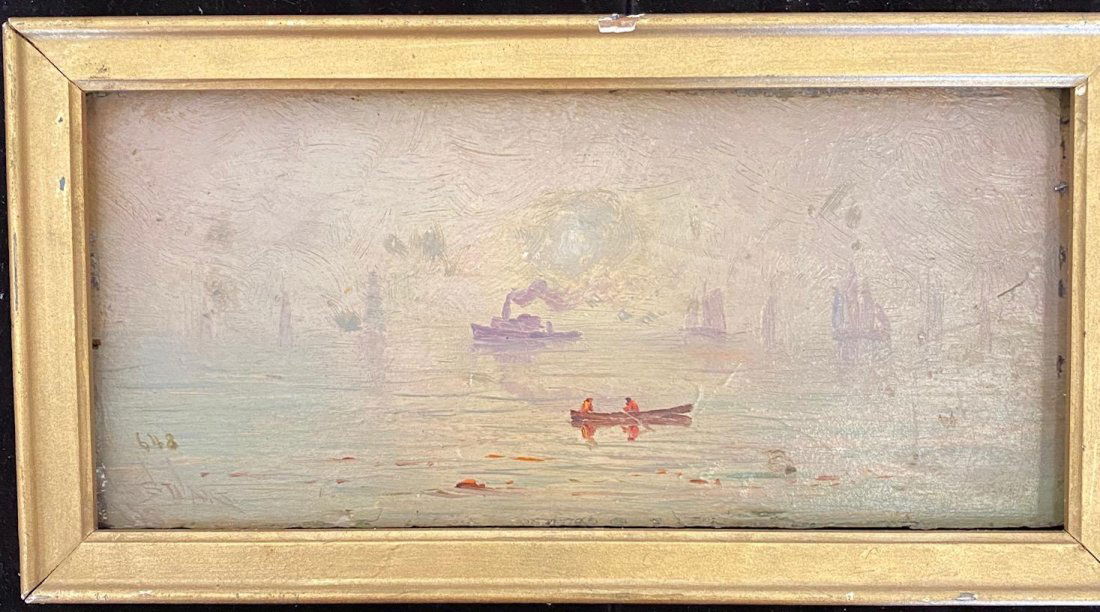 1890 Oil Painting on Board by James Everett Stuart (1 of 7)