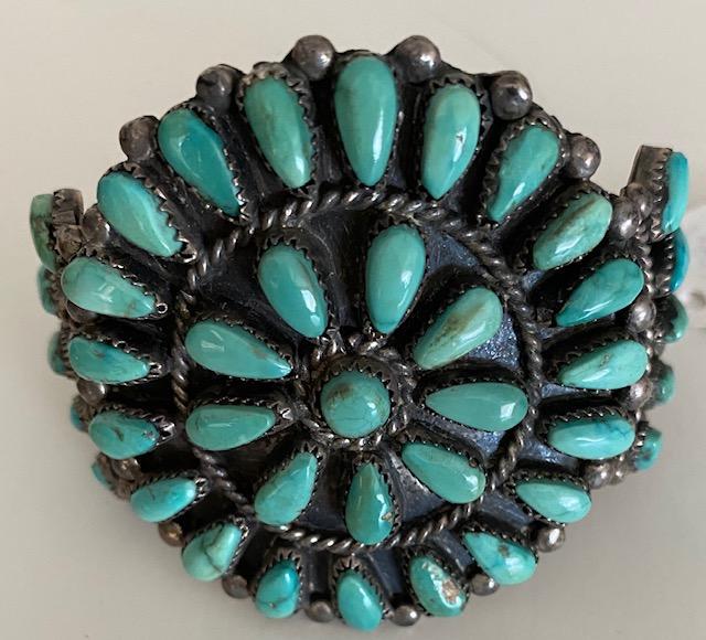 Native American Navajo Cluster Bracelet Sterling (1 of 2)