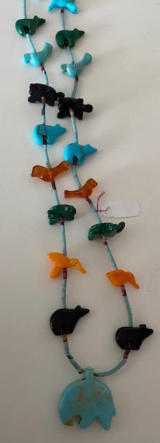 Zuni Indian Fetish Necklace Multi Colored Carved Stones (1 of 5)