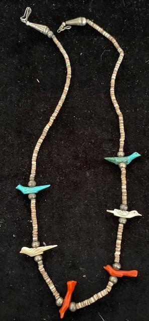 Zuni Indian Native American Bird Fetish Necklace (1 of 2)