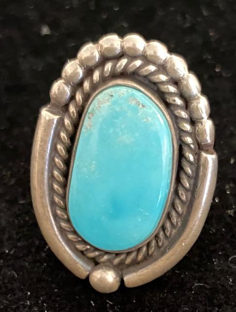 Native American Navajo Turquoise and Sterling Ring (1 of 2)