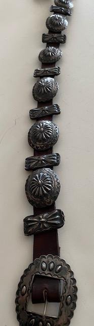 Navajo Sterling Concha Belt Signed A. Peyton (1 of 7)