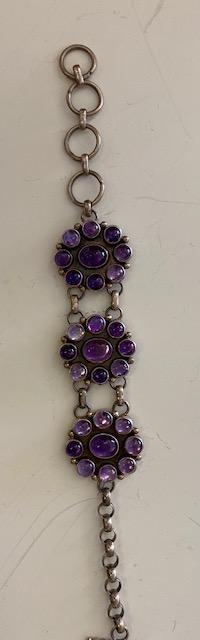 Vintage Nakai Sterling  & Amethyst Bracelet ca 1950 (1 of 4)