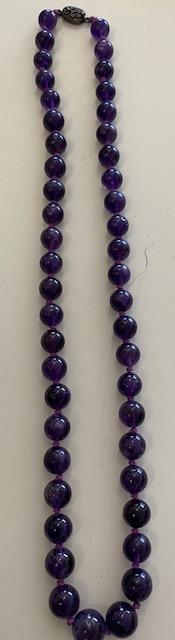 Polished Purple Amethyst Stone Necklace (1 of 3)