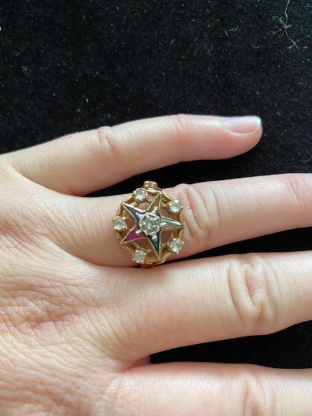 10K 5-point Eastern Star Ring with Diamonds (1 of 4)