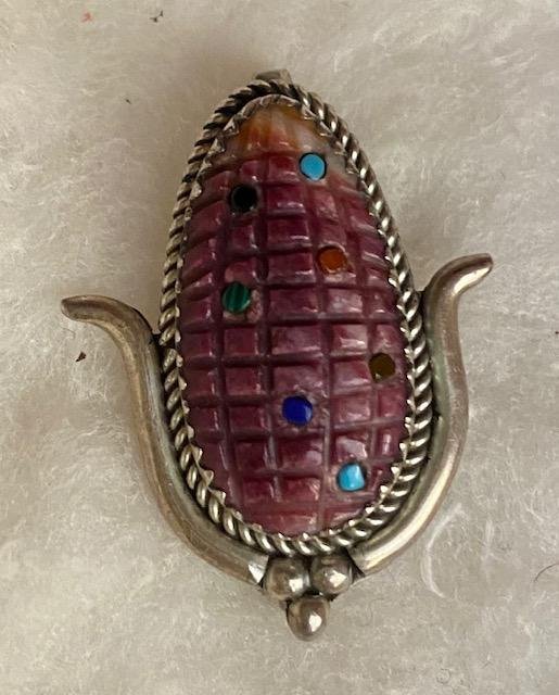Native American Zuni Corn Pin or Pendant Bowekaty (1 of 3)