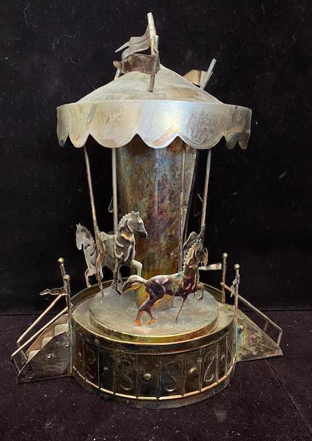 Circus Merry go round Metal Carousel-Music Box (1 of 5)