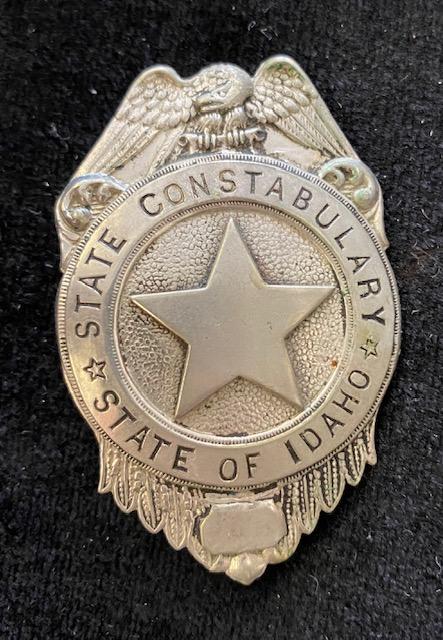 State of Idaho Constabulary badge 1919: State of Idaho constabulary sheriff marshal badge ca 1919. Stamped Galt Lake Stamp Co. Can easily read the writing on the front. See photos. FREE DOMESTIC SHIPPING.