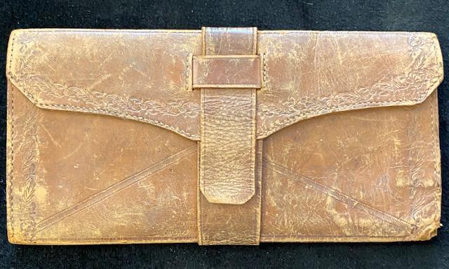 Morocco Leather "book" bill fold wallet 1846 (1 of 3)