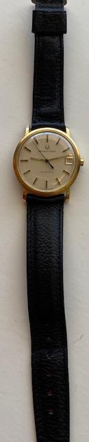 18k gold Geneve watch  w/leather band (1 of 3)