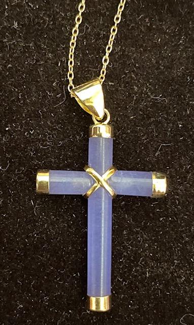 Sterling purple stone cross STUNNING (1 of 3)