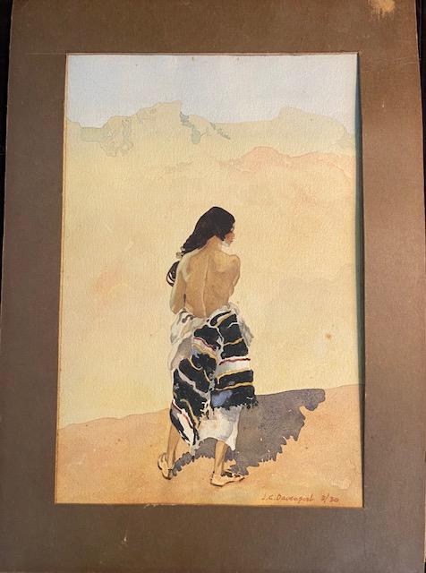 Outstanding Indian Maiden Native American water color (1 of 6)