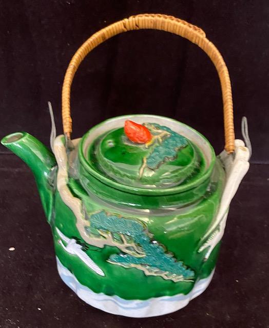 Japanese ceramic teapot beautiful green (1 of 6)