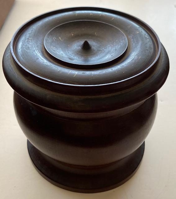 1863 Civil War Vintage carved wood jar turned (1 of 5)