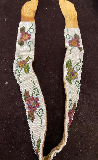 Native American Hand Beaded and Leather Hat Band (1 of 4)