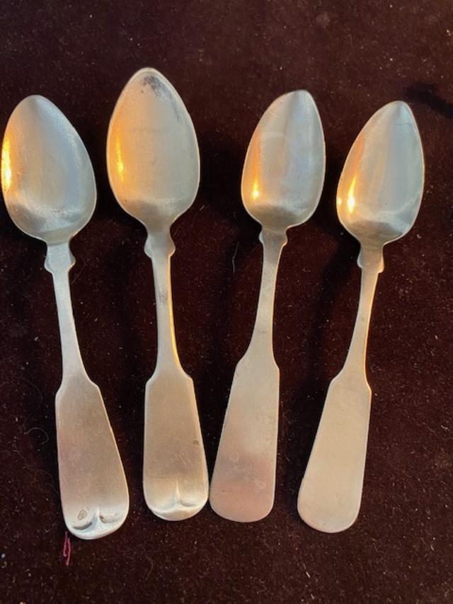 Lot of four coin silver spoons Hall and Elton (1 of 5)