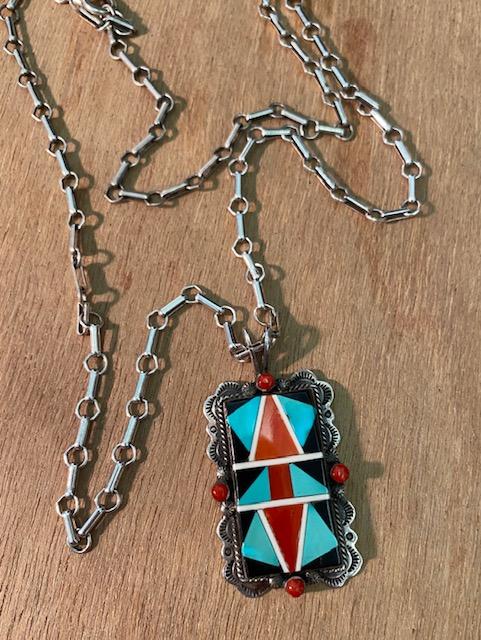 Native American Indian multi stone pendant (1 of 3)