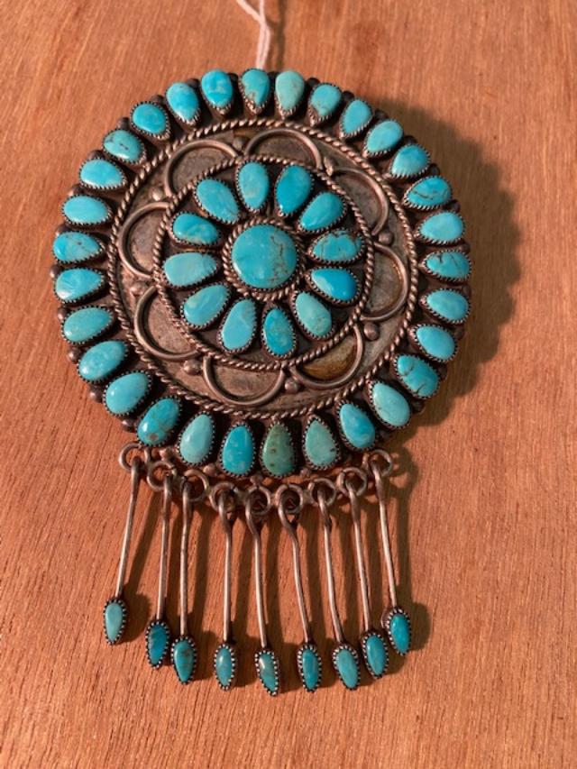 Native American Indian Turquoise pin/pendant Sterling (1 of 3)