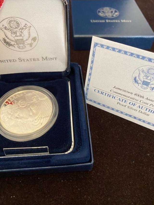 (3) Jamestown 400th Anniversary silver dollar proof (1 of 4)