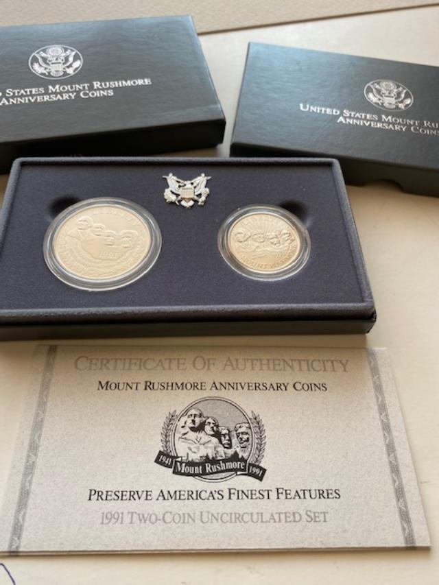 1991 US Mount Rushmore Anniversary Two Coin Sets (1 of 5)