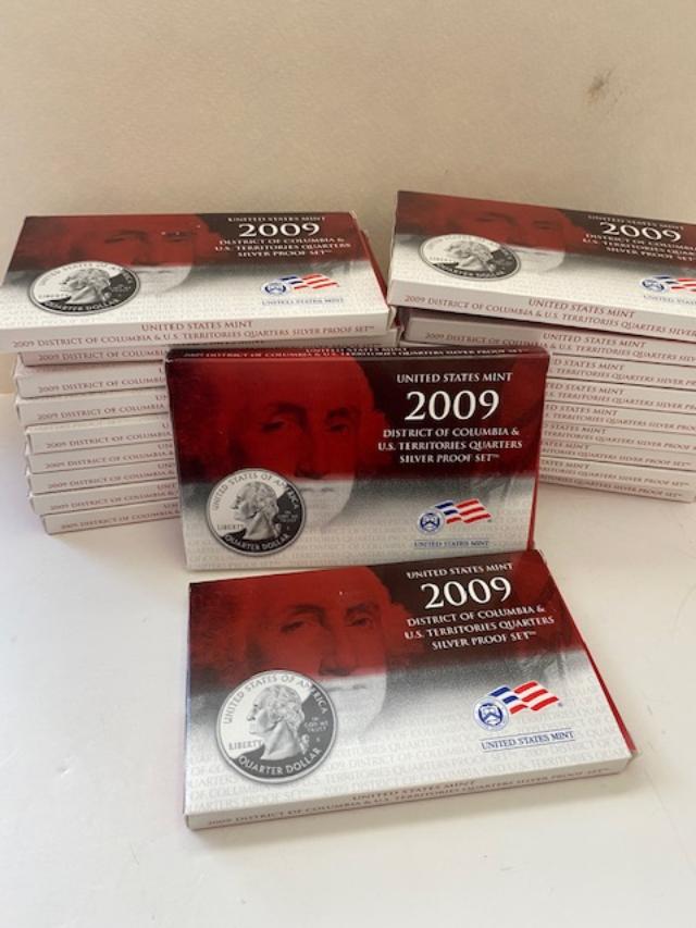 (20) 2009 DC US Territories Quarters silver proof sets (1 of 5)