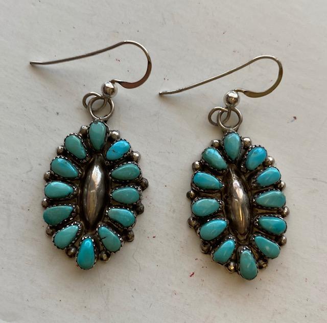 Native American signed Zuni turquoise and sterling (1 of 2)