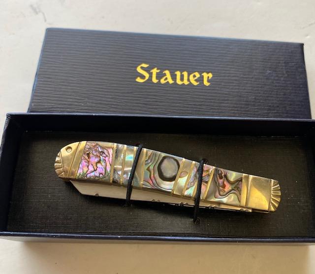 Stauer Pocket Knife Abalone handle with box (1 of 3)