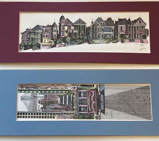 Lot of 2 Martin Tang Colorized San Francisco Scene (1 of 6)