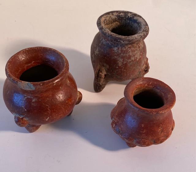 Pre-Columbian Lot of 3 Small Pots 1200 AD (1 of 2)