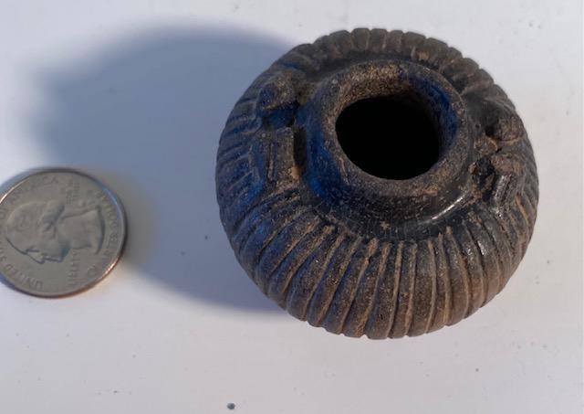 Pre-Columbian Carved Black Pot 1200 AD (1 of 2)