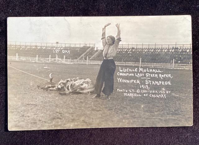 RPPC Photograph Cowgirl Post Card 1913 (1 of 2)