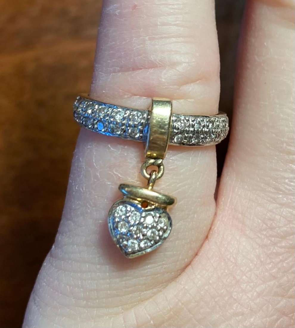 14k Gold Ring with Dangle Charm (1 of 2)