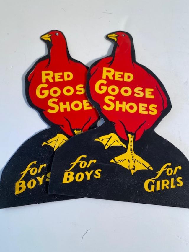Lot of 2 Red Goose Shoes Advertising Signs 1959 (1 of 1)
