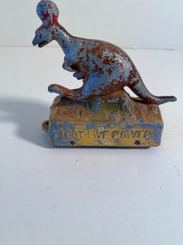 Vintage Child Kangaroo Toy Car ca 1930: Vintage children's roller toy. On sides it says "I got live power," Wheels turn. ca 1930. FREE DOMESTIC SHIPPING.