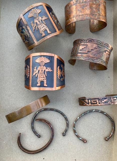 Lot of Native American Copper Bracelets (1 of 4)