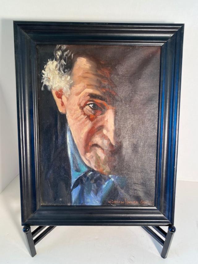 Signed Miriam Linder Cohen Oil on Canvas: Signed Miriam Linder Cohen New York artist, oil on linen. Portrait Jewish man in New York looks like Grandpa Munster. 30.00 DOMESTIC SHIPPING.