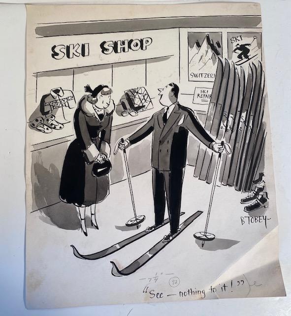 Barney Tobey Original Cartoon New Yorker: Barney Tobey's gently humorous cartoons appeared in The New Yorker for more than five decades. Until his death Mr. Tobey was a contract artist for the magazine, which published more than 1,200 of his