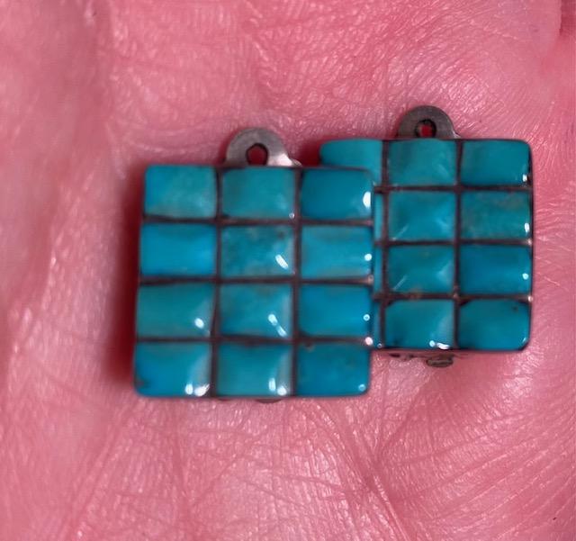 Native American Turquoise Clip-on Earrings (1 of 3)