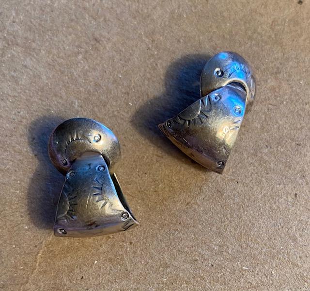 Navajo Signed Sterling Earrings (1 of 5)