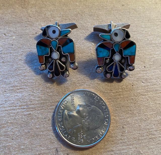 Stunning Zuni Mens Cuff Links sterling silver (1 of 2)
