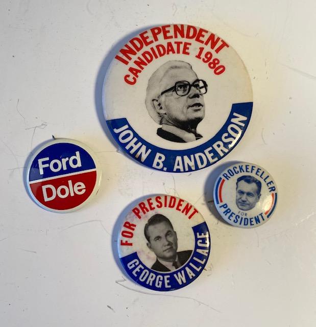 Lot of 4  Vintage Presidential Election Buttons (1 of 2)