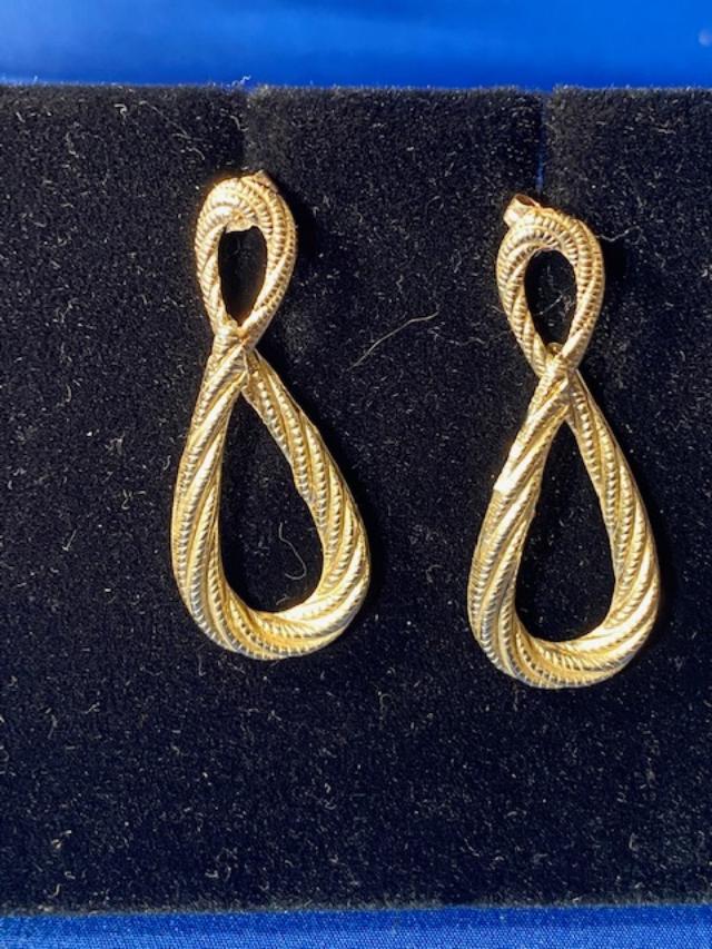 14K Yellow Gold Infinity Style Earrings (1 of 2)